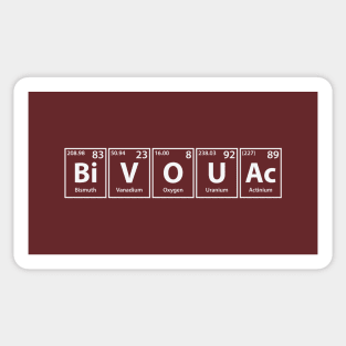 Bivouac (Bi-V-O-U-Ac) Periodic Elements Spelling Sticker